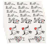 MUCKLILY Tatuajes Temporales de Corazón para 5 Piezas 16X17 CM Autoadhesivos Decoración San Valentín Cuerpo Arte Corporal Fiesta