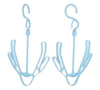 MUCKLILY Tendedero para Zapatos Plástico Azul, Zapatero Colgante Doble Ranura, Secador Ligero y Resistente, Organización para Hogar y Dormitorio, Set de 2 Unidades