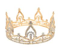 MUCKLILY Tocado de Novia Princesa Redondo de Aleación con Gemas de Imitación Adorno Brillante para Boda Fiesta y Cumpleaños Accesorio Ligero para Cabello de Dama Elegante