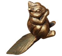 MUCKLILY Tope de Puerta de Hierro Fundido Forma Ardilla Sujeta Puertas Vintage Decorativo para Hogar con Base Antideslizante Color Bronce Antiguo