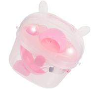 MUCKLILY Transportín Portátil para Hámster y Otras Mascotas Pequeñas, Jaula Transparente Rosa de Plástico, Caja de Transporte Cómoda y Ligera para Viaje, Excursión y Camping