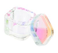 MUCKLILY Vaso de Cristal para Uñas con Tapa Copa Acrílica Resistente para Esmaltes Recipiente Compacto y Multiuso para Manicura Profesional Diseño Seguro y Práctico