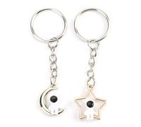 MUCOOS Pack de 2 llaveros de astronauta, llaveros para parejas, colgantes de mochila para niños y niñas, llaveros lindos, llaveros personalizados, plata, S