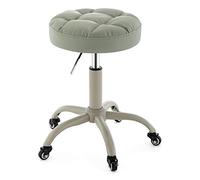 MUCSAH Heces, Silla de Heces en Ruedas, Taburetes de Belleza Ajustables de Altura con Asiento Cómodo, Taburetesado con Varilla Certificada para Salón, Masaje, Bar, Clínica/Mi