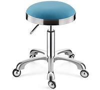 MUCSAH Heces, Taburetes de Taburetes de Altura, Taburete Giratorio Ajustable de Altura Sobre Ruedas, Taburete de Metal de Serviciosado con Barra de Silla para Salón, Masaje, Bar, Consultorio, Clínica/