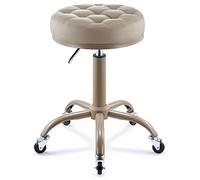 MUCSAH Heces, Taburetes de Taburetes de Altura, Taburete Giratorio Ajustable de Altura Sobre Ruedas, Taburetes de Serviciosado con Varilla Certificada para Salón, Masaje, Bar, Consultorio, Clínica/B