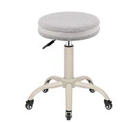 MUCSAH Taburetes, Taburetes Giratorios Ajustables Taburetes de Belleza con Cojín de Terciopelo, Taburete Giratorio en Ruedas con Varilla para Salón, Masaje, Clínica, Bar, Consultorio/L
