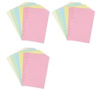 Mucshim 150 hojas A5 de 6 agujeros perforadas a rayas para carpetas organizadoras, hojas sueltas de 5 colores