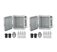 Mucshim 2 cajas de distribución exterior IP67 resistentes al agua para exteriores caja de alimentación con bisagra para exteriores caja de conexiones impermeable para exteriores