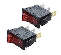 Mucshim 2 interruptores basculantes ON OFF bipolar 28 x 10 mm 250 V 15 A 3 conexiones rojo