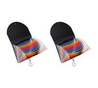 Mucshim 2 organizadores de documentos con 13 compartimentos, carpeta extensible con bolsillo de y etiqueta de color, organizador para 13 facturas mensuales, tamaño A4