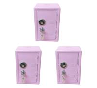 Mucshim 3 x Bancos de dinero para niños, mini hucha, caja de regalo, caja de seguridad, contraseña, con llave, caja de metal, caja de almacenamiento, dormitorio, cierre, compartimento para el hogar