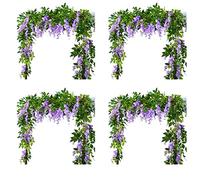 Mucshim 8 unidades de vid artificial Wisteria Vine, guirnalda de flores de mimbre viñedo, flores colgantes para ceremonia al aire libre, color