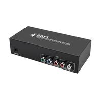 Mucshim AV Component Video Audio Splitter 1 in 4 Out, 4 Vías YPbPr Component Audio AV Splitter AV Video Switch Box; para DVD EU Plug