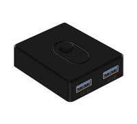 Mucshim Conmutador KVM USB 3.0 1X2/2X1 para ordenador portátil, ordenador, impresora, teclado, ratón, negro, D