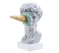 Mucshim Ice Cream Estatua de David destrozante Europeo Moderno David Cabeza Busto Estatua Dormitorio Salón Porche Escritorio Decoración A