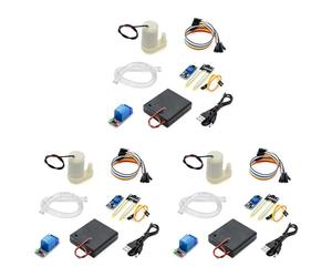 Mucshim Juego de 3 kits de riego automático, bomba de agua, detección de humedad del suelo, de riego por