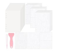 Mucshim Recambio reutilizable de encuadernación de papel vacío de doble cara para A5 de 6 anillas, organizador de almacenamiento