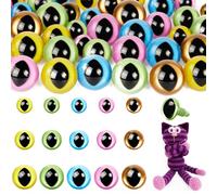 MUCUNNIA 80 ojos de seguridad de plástico de 12 a 18 mm para amigurumi, ojos de gato para manualidades, ojos de seguridad para muñecas de ganchillo, ojos de dragón para animales de peluche con