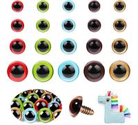 MUCUNNIA 80 ojos de seguridad para amigurumis con arandelas de 18/20/24/30 mm, ojos de seguridad de plástico coloridos para ganchillo manualidades, ojos de seguridad para bricolaje, decoraciones de