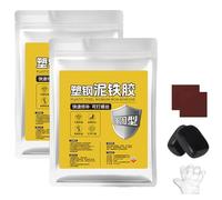 Mud Iron Glue, Repair Mud Iron Glue, Welding High-Strength Metal Repair Adhesive, Fix Anything Made of Metal, Pipes, Walls Holes, Woods, Plastics (2pcs-Black)