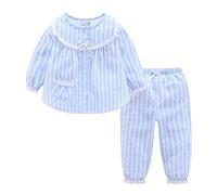 Mud Kingdom Tienda Niñas Pequeñas Conjunto Pijama Encaje Manga Larga 3 Años Azul