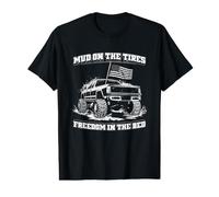 Mud On The Tires - Bandera de Libertad en la Cama, Regalo de camión levantado Camiseta gráfica económica