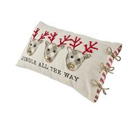 Mud Pie Almohada de Campana de Reno de Navidad, 13 x 21 Pulgadas, Jingle 30 Unidades