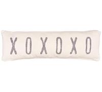 Mud Pie Almohada Larga de Lona Lavada XOXOXO de poliéster 4163015, 1 Unidad (Paquete de 1)