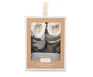 Mud Pie Camo Cap and Booties Set