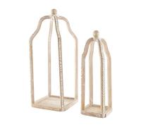 Mud Pie Farol Alto de Cuentas de Madera, marrón, pequeño 21.5 x 7.5 Pulgadas, Grande 25.5 x 9.5 Pulgadas, 21 7 25 x 9 1/2 Pulgadas