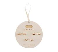 Mud Pie Juego de anillos en capas para mujer, color crema, talla única