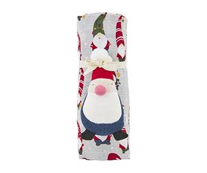 Mud Pie Juego de envoltura y sonajero, gnomo de Navidad, 47 x 47 pulgadas