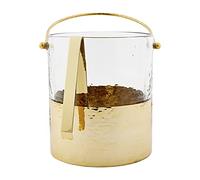 Mud Pie Juego de hielo, cubo 8 x 7 Dia | Pinzas 6 1/2", 1/2" 1/2" 1/2", oro y transparente