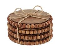 Mud Pie - Posavasos de Madera con Cuentas (4 Unidades)