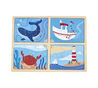 Mud Pie Rompecabezas para niños, azul náutico