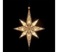 Mudder 10,8 Pulgadas Luces de Estrella de Ventana de Belén de Navidad Estrella Iluminada Colgante de LED de Plástico Grande Topper de Árbol Decoración Silueta de Estrella de Ventana de Plástico