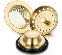 Mudder 3 Tapones para Fregadero de Cocina, tapón de eliminación de Basura, de Acero Inoxidable, Universal, antiobstrucción, Filtro de Fregadero de Cocina, colador de Cesta de tamiz, Borde Ancho para