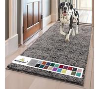 Muddy Mat® | Super Absorbent Door Mat Indoor, Microfiber Quick Dry Chenille Entryway Rug, Non-Slip Front Door Mat, Indoor Mats for Entryway, Machine Washable Pet Rug, Charcoal 24"x60"