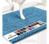 Muddy Mat® | Super Absorbent Door Mat Indoor, Microfiber Quick Dry Chenille Entryway Rug, Non-Slip Front Door Mat, Indoor Mats for Entryway, Machine Washable Pet Rug, Sky Blue 18"x28"