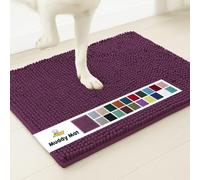 Muddy Mat® | Super Absorbent Door Mat Indoor, Microfiber Quick Dry Chenille Entryway Rug, Non-Slip Front Door Mat, Indoor Mats for Entryway, Machine Washable Pet Rug, Dark Purple 18"x28"