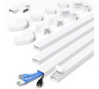 MUDEELA Canaleta Cables, 4M Canaletas para Cables Adhesivas de TV en Paredes, Se Puede Pintar, Recortable, Autoadhesiva - 24mm (Ancho) x 14 mm (Alto) x 1M de Longitud - Blanco