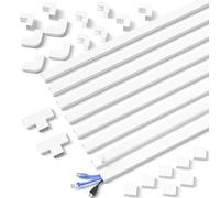 MUDEELA Canaleta Cables, 8M Canaletas para Cables Adhesivas de TV en Paredes, Se Puede Pintar, Recortable, Autoadhesiva - 24mm (Ancho) x 14 mm (Alto) x 1M de Longitud - Blanco