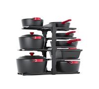 MUDEELA Organizador de Ollas y Sartenes para Gabinete, Organizador de Sartenes Ajustable de 8 Niveles para Gabinete, Organizador de Ollas para Organización y Almacenamiento de Armarios de Cocina
