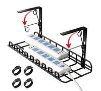 MUDEELA Under Desk Cable Management Tray - Abrazaderas de Resorte de 15,7 Pulgadas, Organizador de Cables de Escritorio sin taladrar para Organizador de Cables de Escritorio de Escritorio de gestión