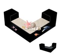 Mudoulu Decoración de Túnel para Acuario, Accesorio de Esquina de ABS para Peces, Camarones y Cangrejos, Refugio Subacuático Seguro para Acuarios de Agua Dulce y Salada