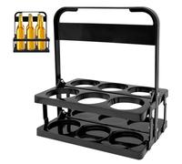 Mudoulu Porta Botellas con Asa, Plegable para 6 Botellas, Soporte para Botellas Ideal para Picnic, Barbacoa, Transporte y Almacenaje de Bebidas