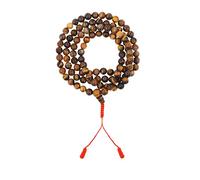 Mudra Crafts Cuentas budistas de oración de ojo de tigre, cuentas de mala, 108 collares, pulseras de oración de ojo de tigre, cuentas de mala tibetanas para meditación de yoga, Gema, Ojo de tigre