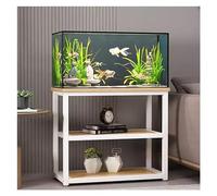 mueble acuario mesa acuario 5 10 20 Galones Soporte Para Pecera Soporte Para Pecera De Reproductores Blanco Negro Pesado 2 Capas Reptile Tank Mesa Para El Hogar Oficina Sala De Estar, 70cm De Altura (