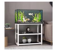 mueble acuario mesa acuario 5 10 20 Galones Soporte Para Pecera Soporte Para Pecera De Reproductores Blanco Negro Pesado 2 Capas Reptile Tank Mesa Para El Hogar Oficina Sala De Estar, 70cm De Altura (